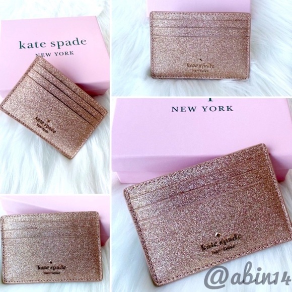 NWT Kate Spade Glitter Card Case with Gift Box - Picture 5 of 8